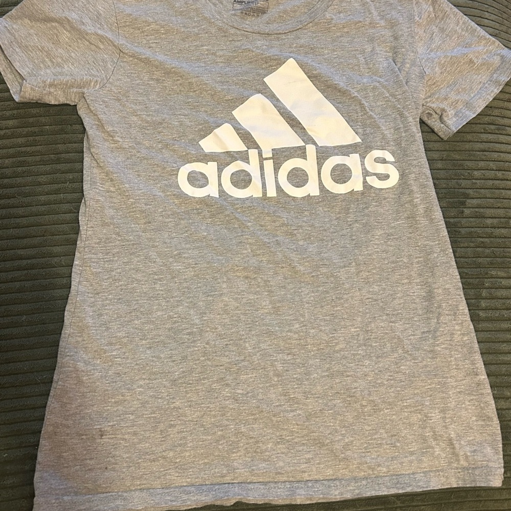 Adidas Gray and White Short Sleeve Tees